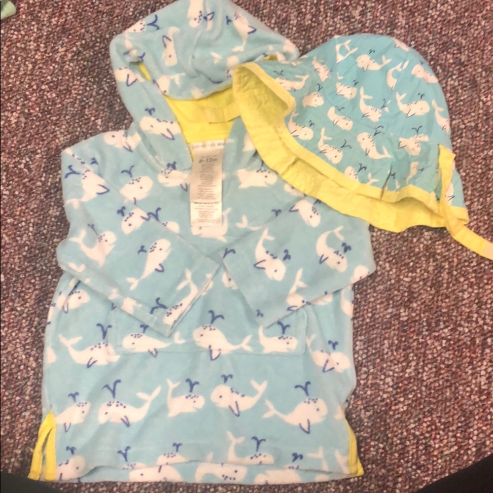 Pottery Barn kids swim hat and cover up